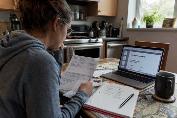 Frau beeendet am Laptop die Beitragsdynamik ihrer Lebensversicherung